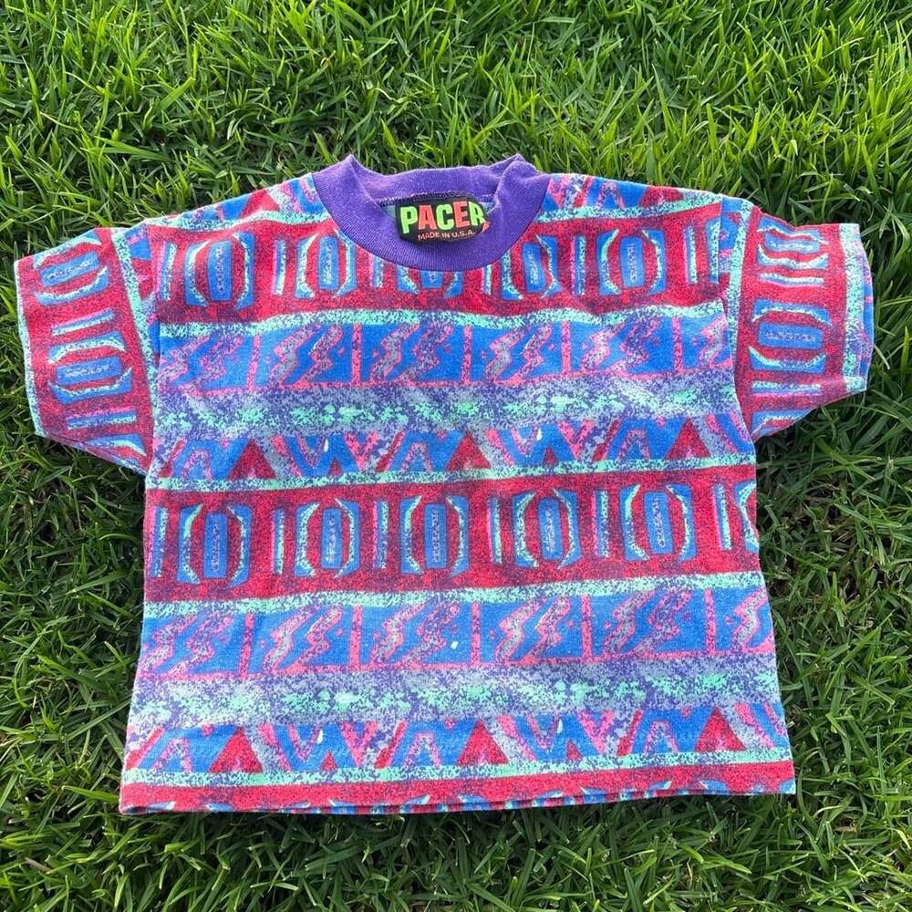 Pacer Geometric Baby Tee Size 3T 80s Aztec Made in USA